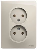 Розетка без заземления Systeme Electric Glossa 1-м. 2 мод. молочный картинка